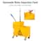 Mind Reader Bucket with Wringer and Mop Set, 22 Qt (5.5 Gallon), Floor Cleaning, Wheels, 16.25"L x 10.75"W x 24.5"H, Yellow